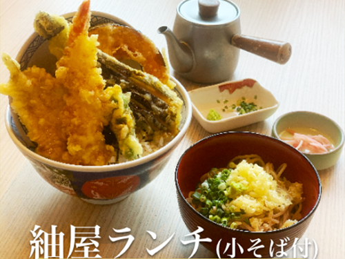 ランチ天丼そば付き